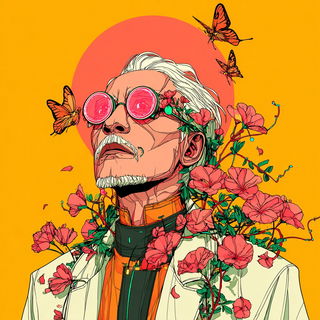 Gearflora style, Midjourney V7: editorial illustration for popular scientific magazine cover