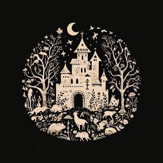 Folklign style, Midjourney V7: retro fairy-tale illustration