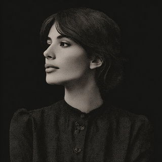 Folklign style, Midjourney V7: photographic portrait of female protagonist