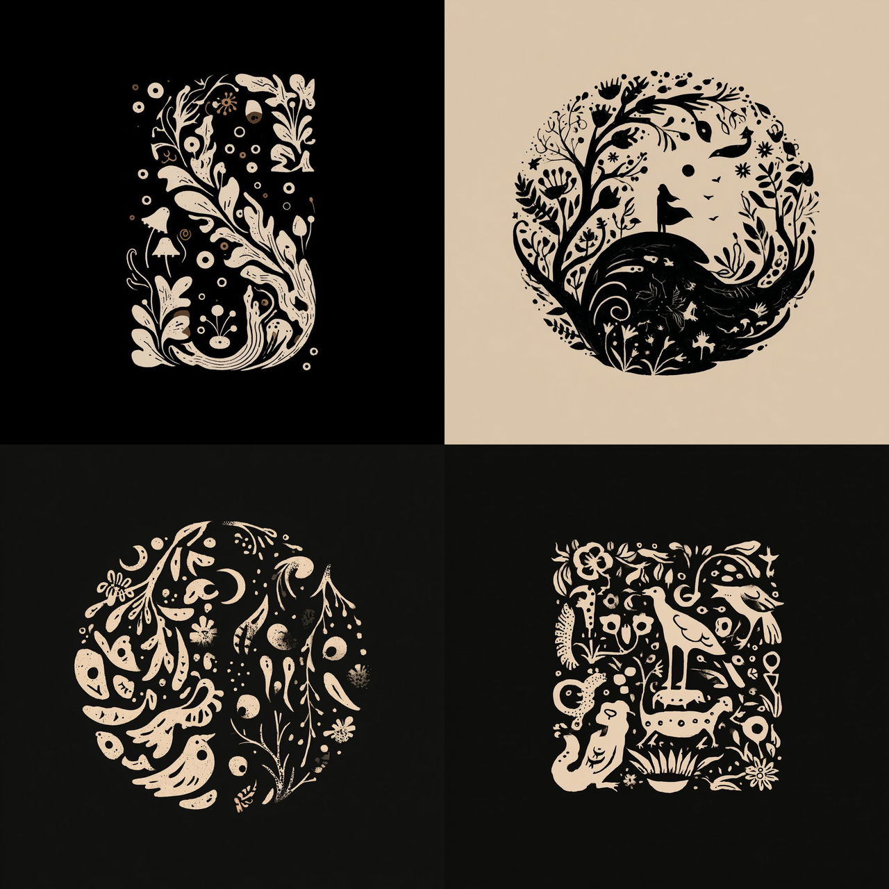 Folklign style, Midjourney V7, render 1 of 4