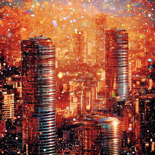 Glintfrost Panoramics style, Midjourney V7: megacity with futuristic bioarchitecture