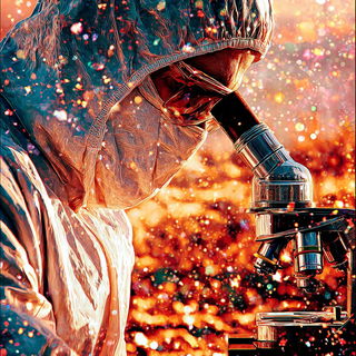 Glintfrost Panoramics style, Midjourney V7: editorial illustration for popular scientific magazine cover