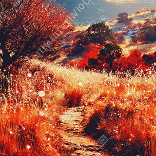 Glintfrost Panoramics style, Midjourney V7: realistic landscape photograph of quiet dawn