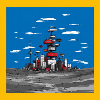 Blackorbit Comics style, Midjourney V7: megacity with futuristic bioarchitecture