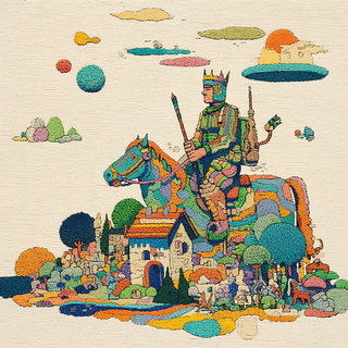 Cavernous Chromabiosis style, Midjourney V7: retro fairy-tale illustration