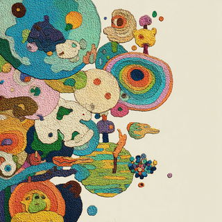 Cavernous Chromabiosis style, Midjourney V7: creative pattern composition