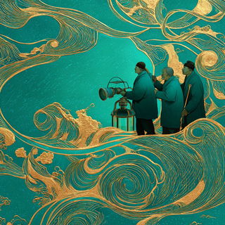 Moonstair Serigraph style, Midjourney V7: editorial illustration for popular scientific magazine cover