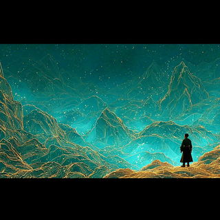Moonstair Serigraph style, Midjourney V7: cinematic shot from sci-fi movie
