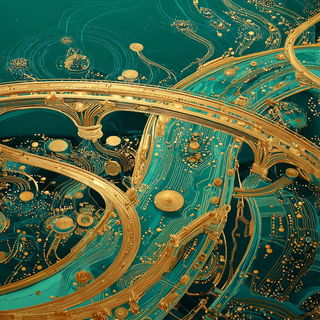 Moonstair Serigraph style, Midjourney V7: technical infrastructure blueprint schematics