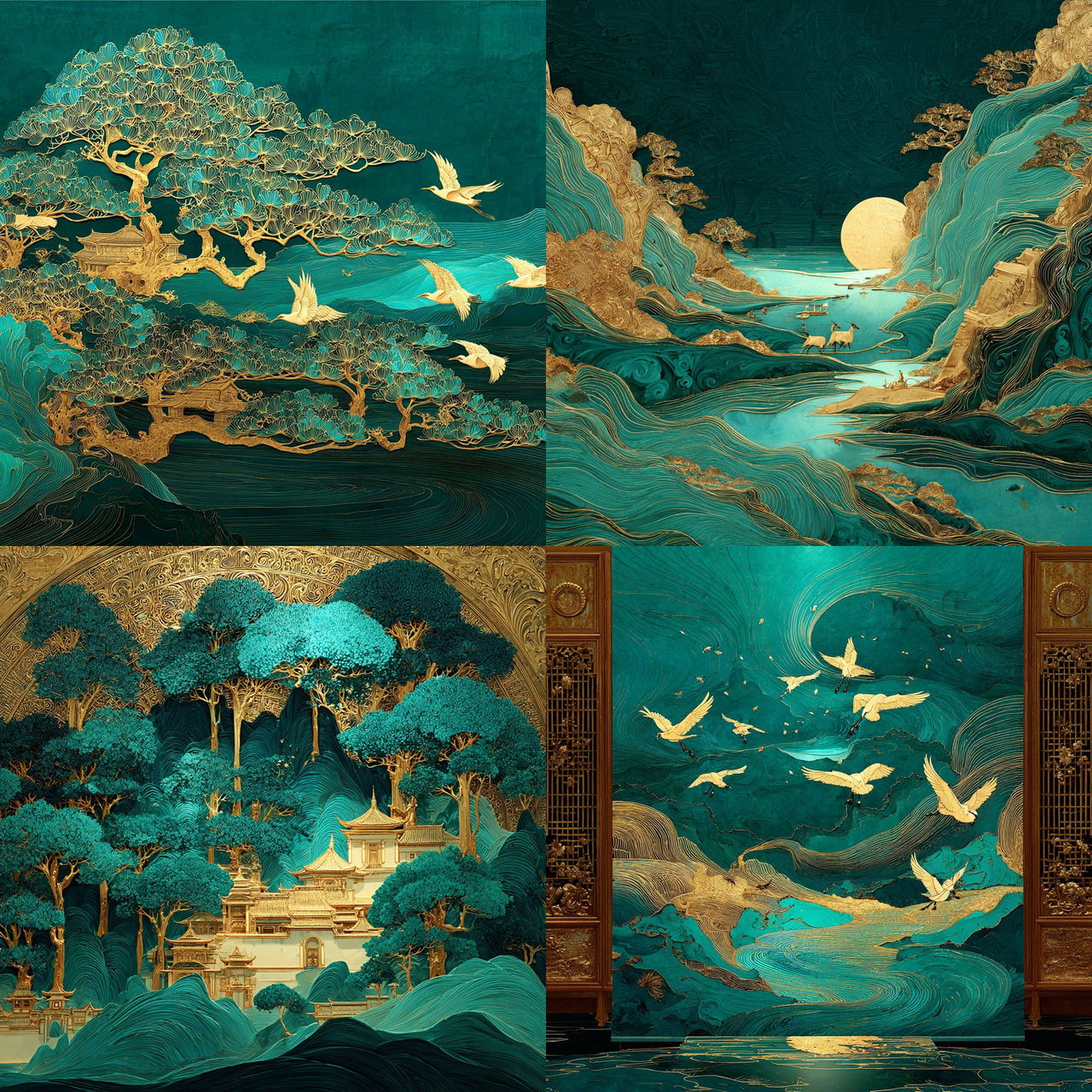 Moonstair Serigraph style, Midjourney V7, render 1 of 4