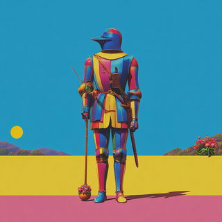 Moonsplice style, Midjourney V7: concept art character design of retropunk steam knight