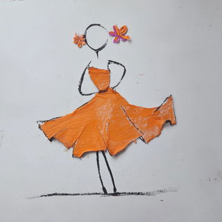 Sketchpilgrimage style, Midjourney V7: haute-couture fashion outfit