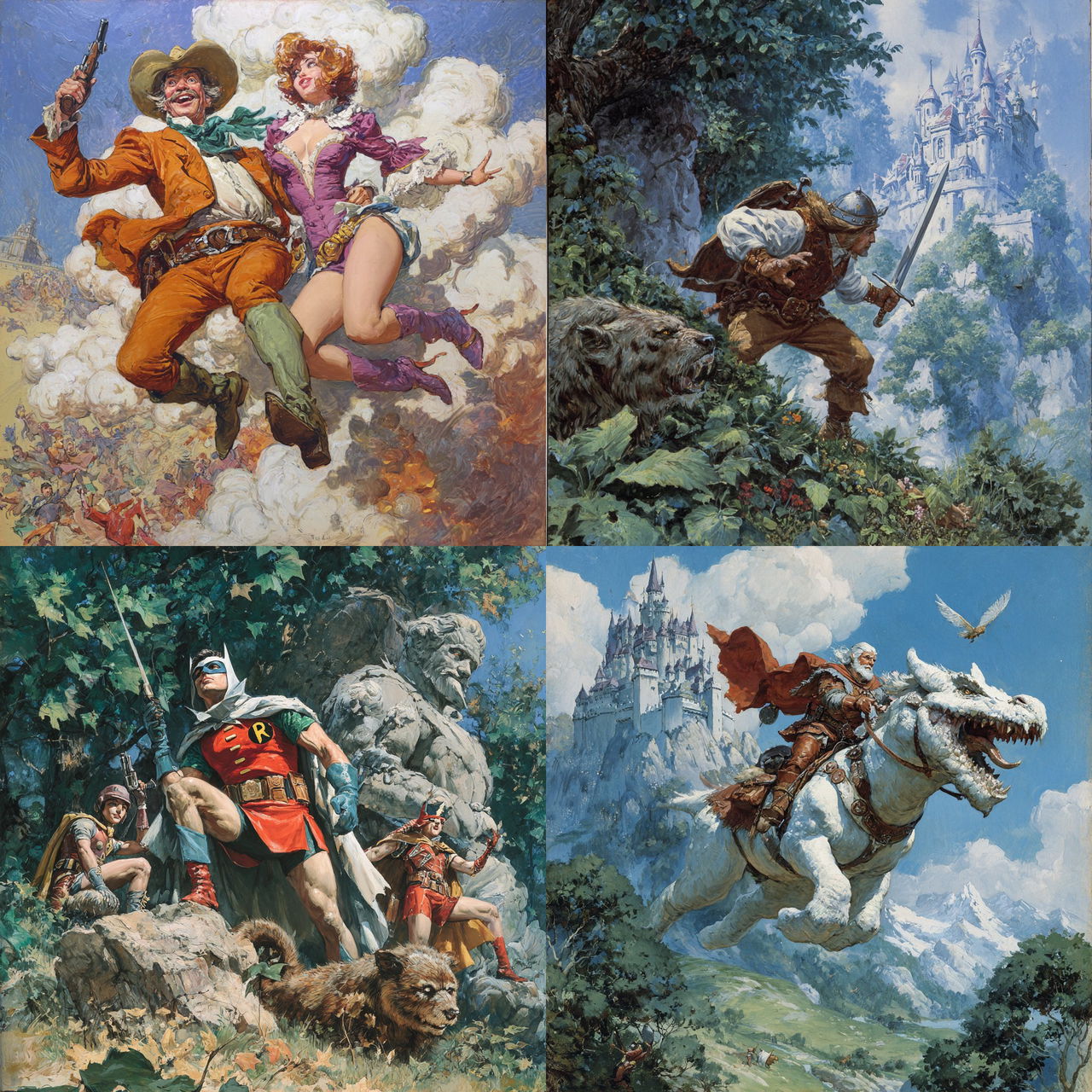 Earl Norem style, Midjourney V7, render 1 of 4
