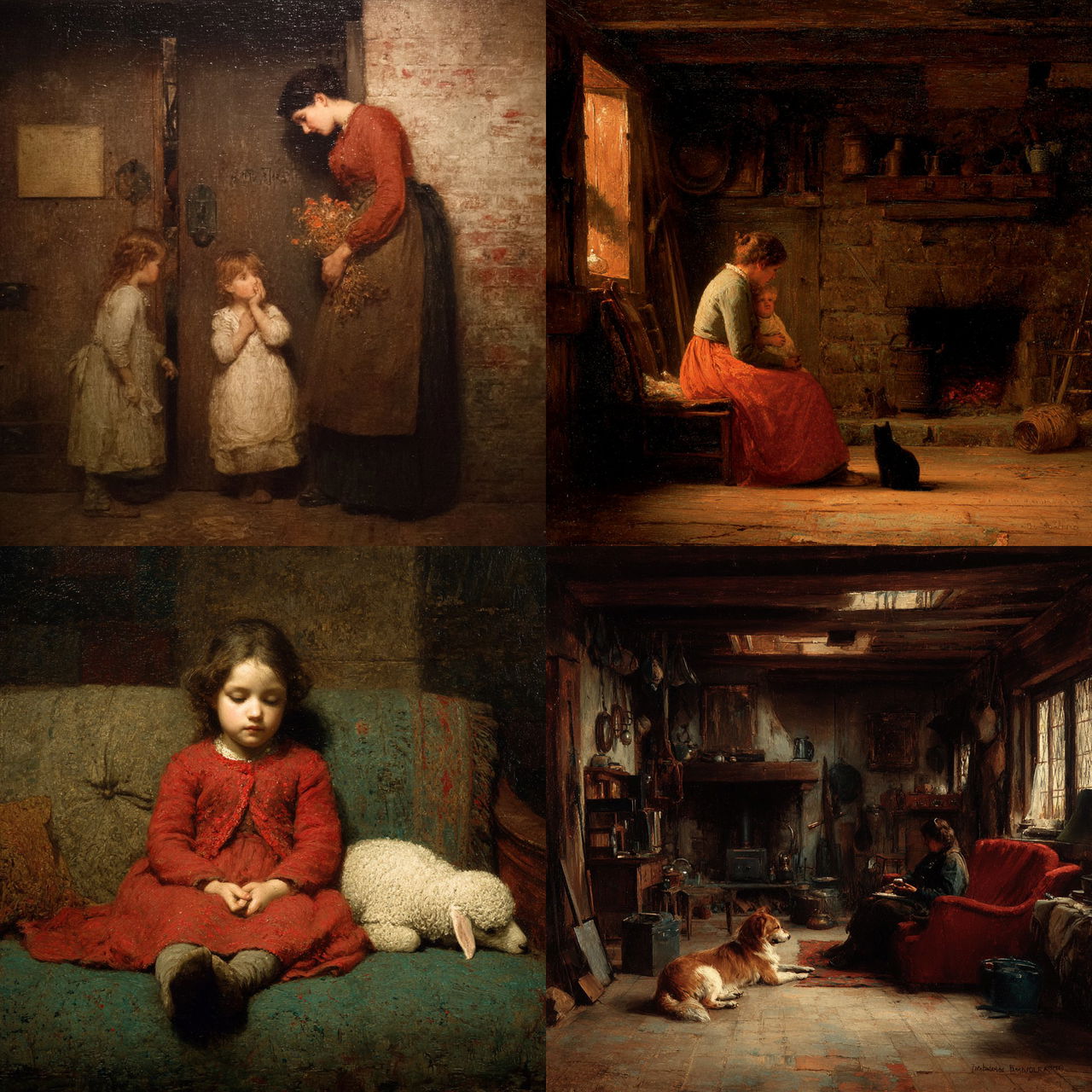 Eastman Johnson style, Midjourney V7, render 1 of 4