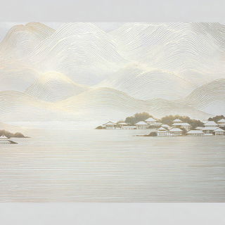 Giltwave Forging style, Midjourney V7: realistic landscape photograph of quiet dawn