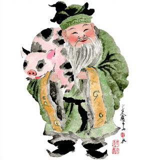 Inkterrace style, Midjourney V7: traditional folk art