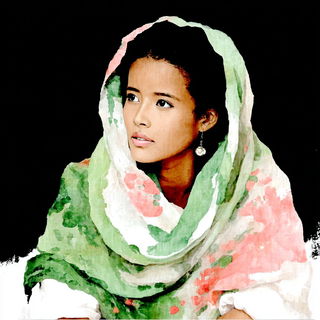 Inkterrace style, Midjourney V7: photographic portrait of female protagonist