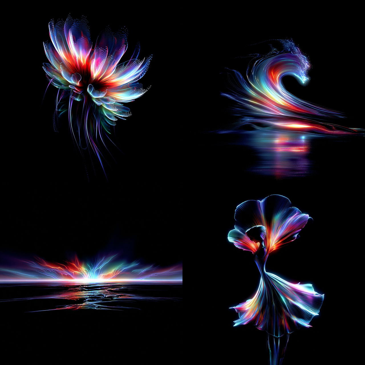 Prismfluidics style, Midjourney V7, render 1 of 4
