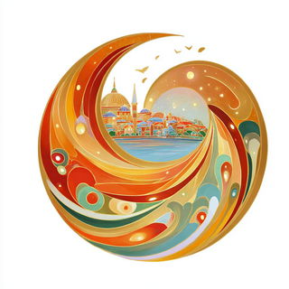 Pilgrim Current style, Midjourney V7: bold minimalist logo design for Istanbul city municipal services