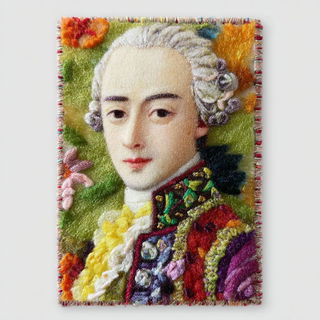 Stitchbeast Lithics style, Midjourney V7: classical 18th-century oil painting