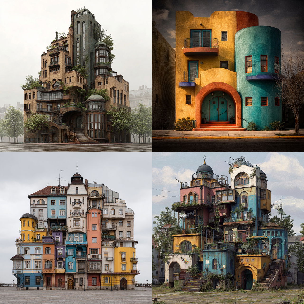 Eclectic architecture style, Midjourney V7, render 1 of 4