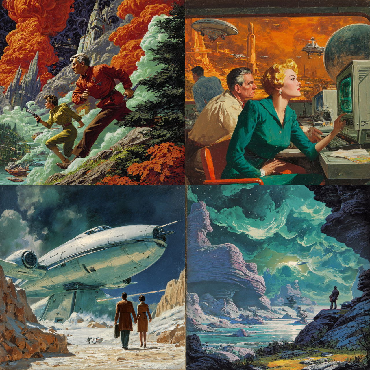 Ed Emshwiller style, Midjourney V7, render 1 of 4