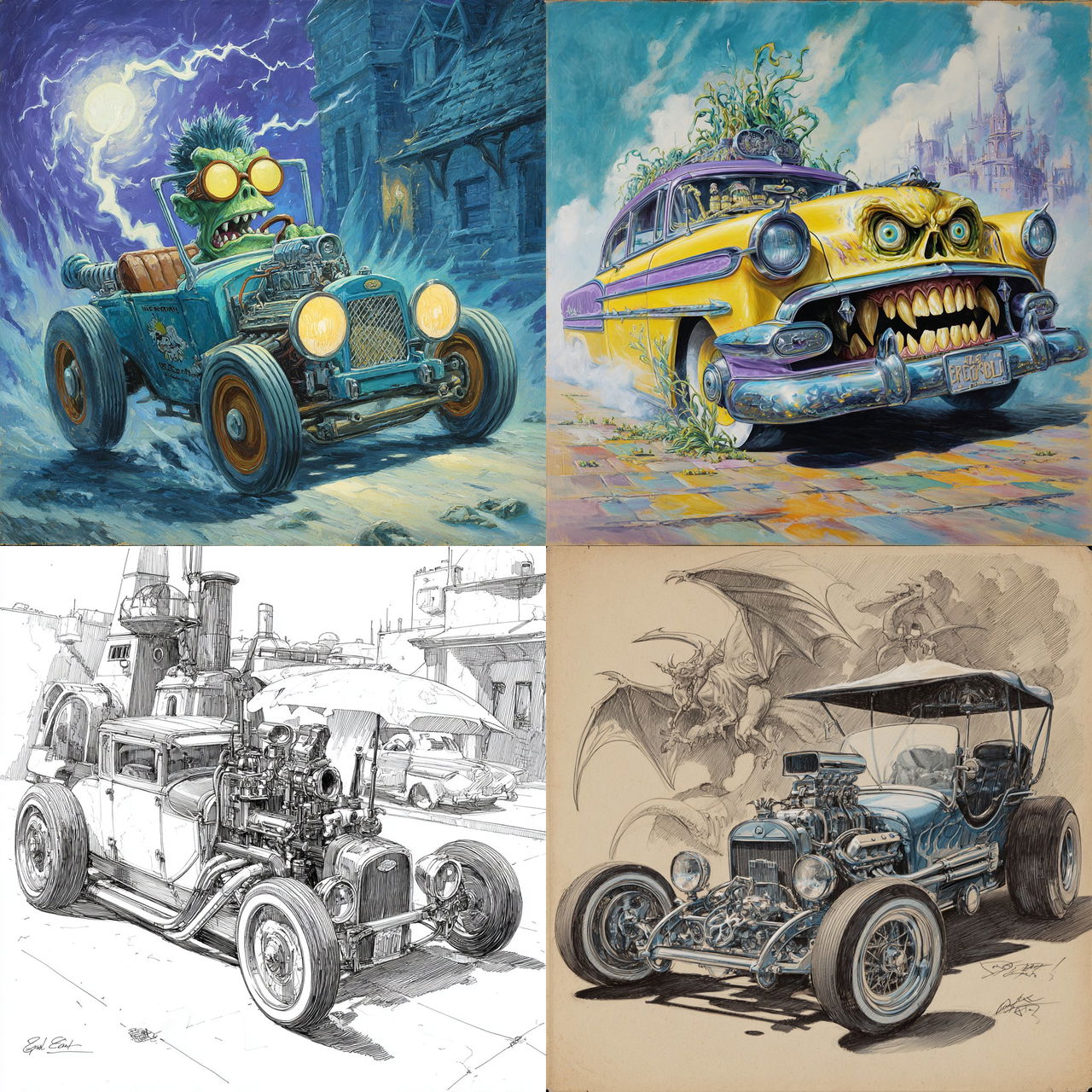 Ed Roth style, Midjourney V7, render 1 of 4
