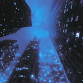 Submergothic style, Midjourney V7: megacity with futuristic bioarchitecture