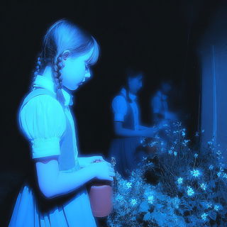 Submergothic style, Midjourney V7: retro fairy-tale illustration