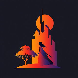 Orange Sundial style, Midjourney V7: retro fairy-tale illustration