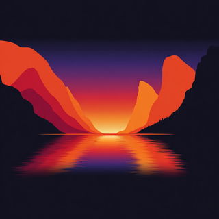 Orange Sundial style, Midjourney V7: realistic landscape photograph of quiet dawn