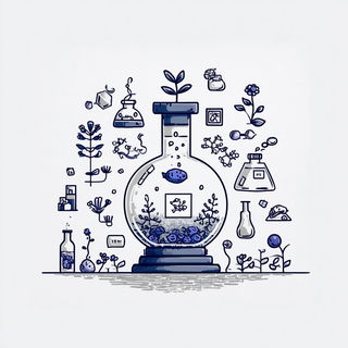 Sparse Mechanist Fieldwork style, Midjourney V7: editorial illustration for popular scientific magazine cover