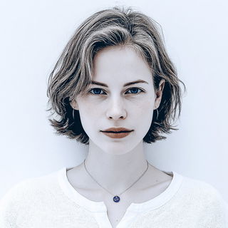 Sparse Mechanist Fieldwork style, Midjourney V7: photographic portrait of female protagonist