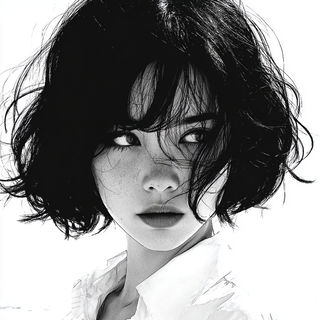 Caustic Silhouette style, Midjourney V7: photographic portrait of female protagonist
