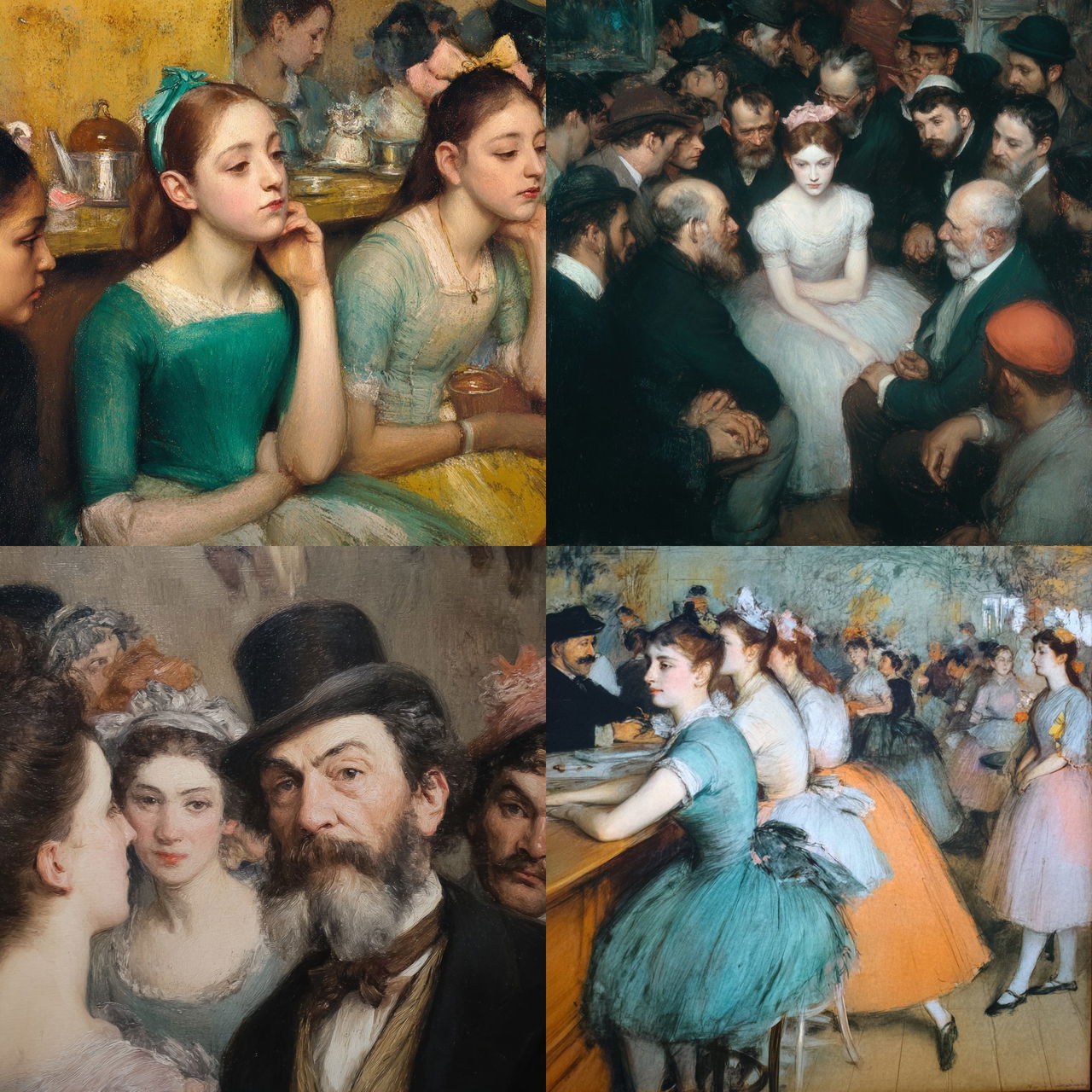 Edgar Degas style, Midjourney V7, render 1 of 4