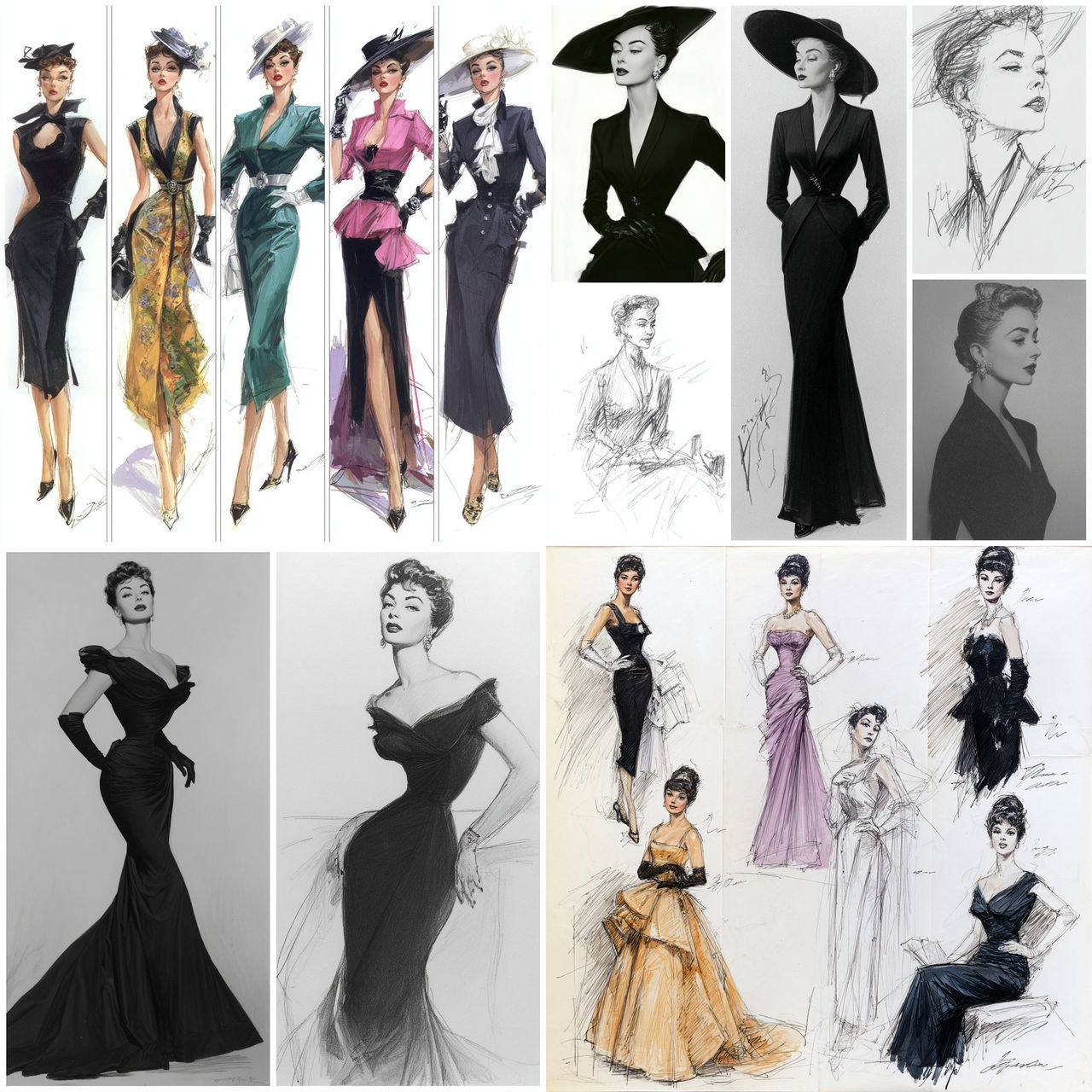 Edith Head style, Midjourney V7, render 1 of 4