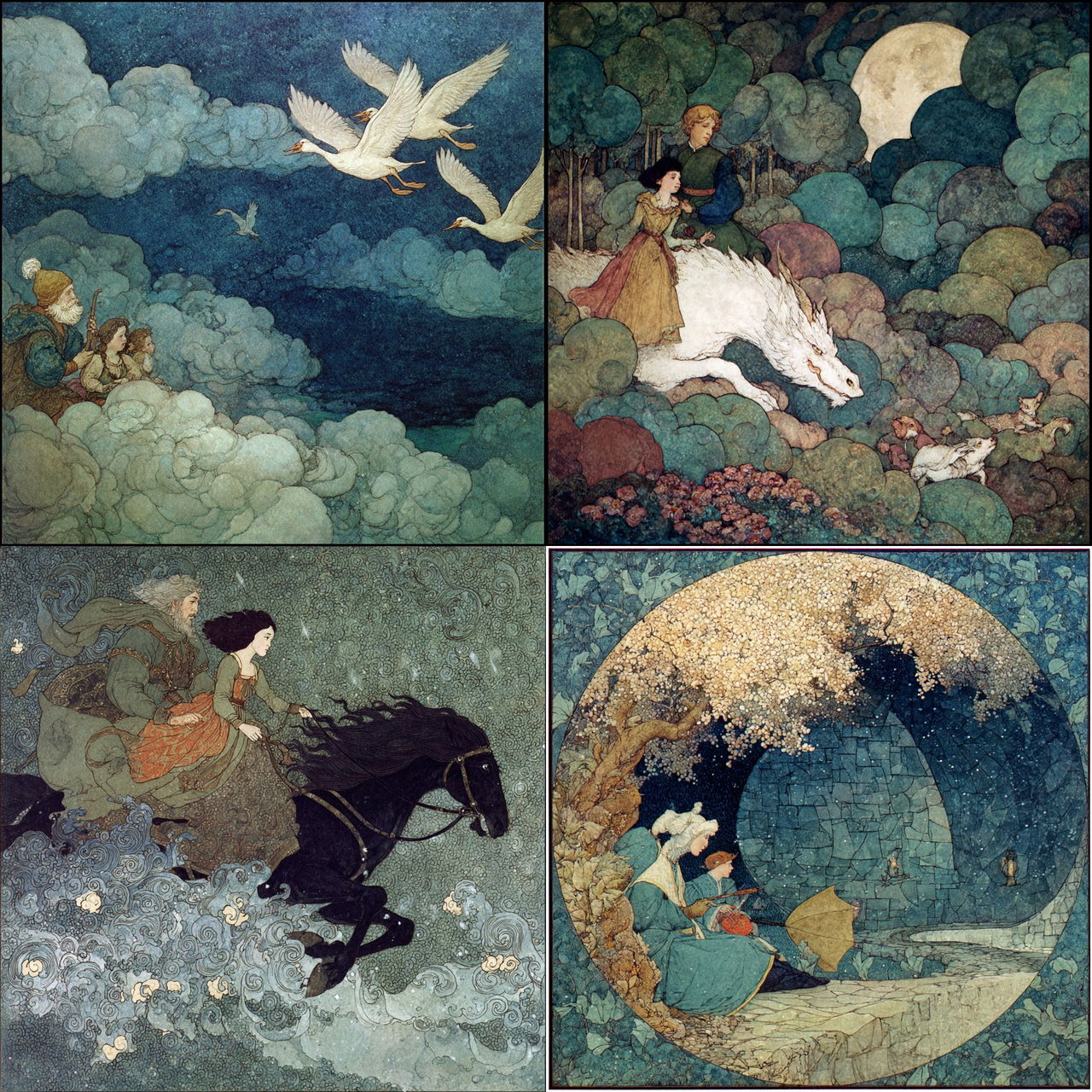 Edmund Dulac style, Midjourney V7, render 1 of 4