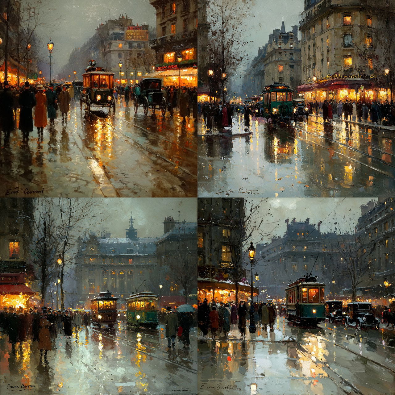Edouard Cortes style, Midjourney V7, render 1 of 4