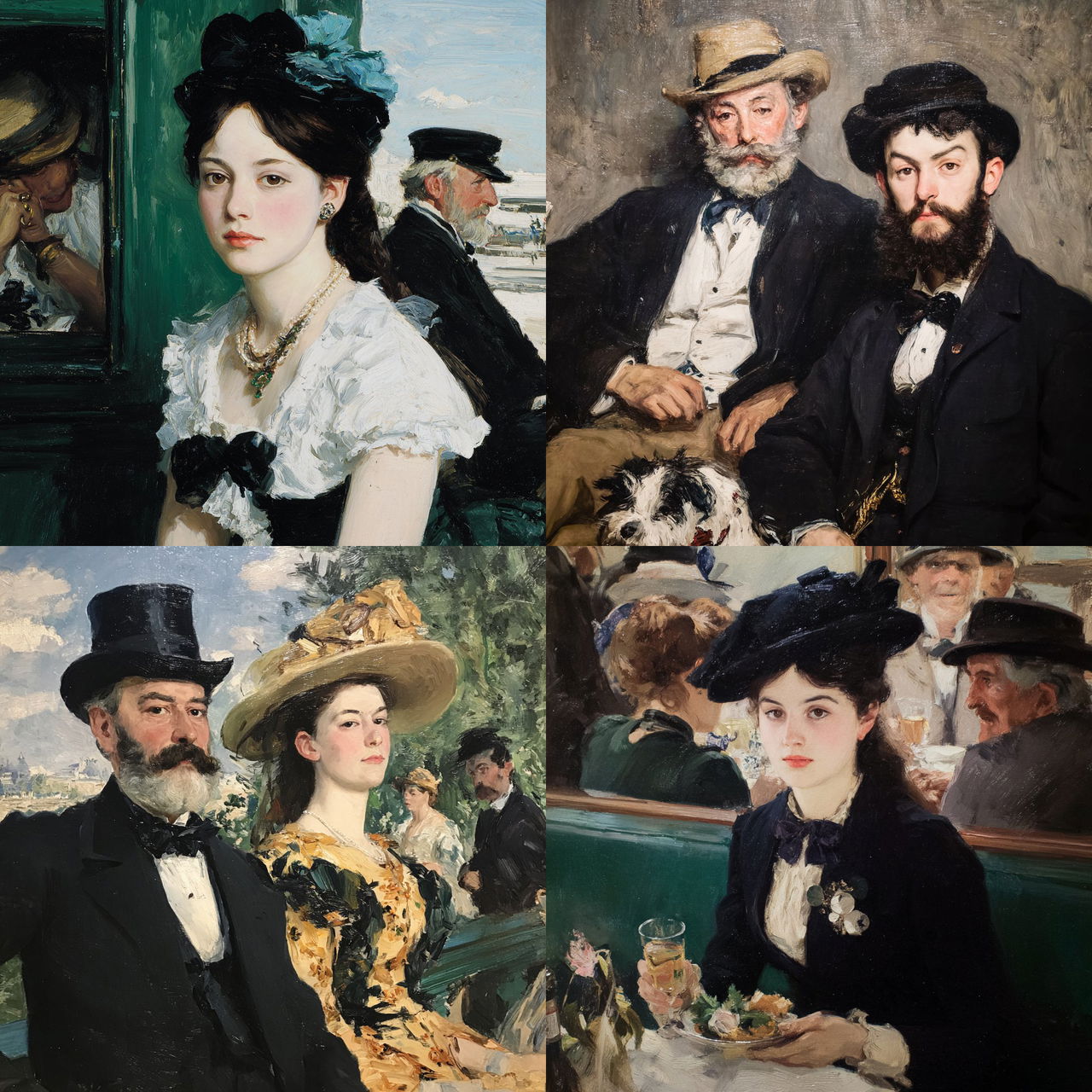 Edouard Manet style, Midjourney V7, render 1 of 4