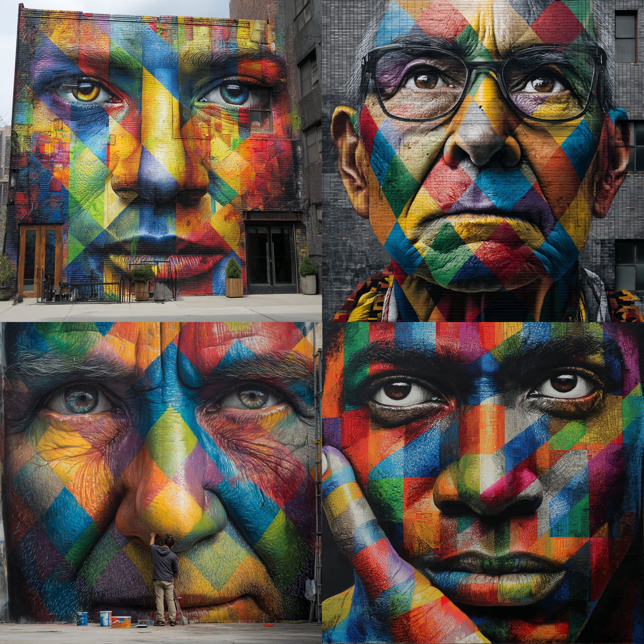 Eduardo Kobra style, Midjourney V7, render 1 of 4