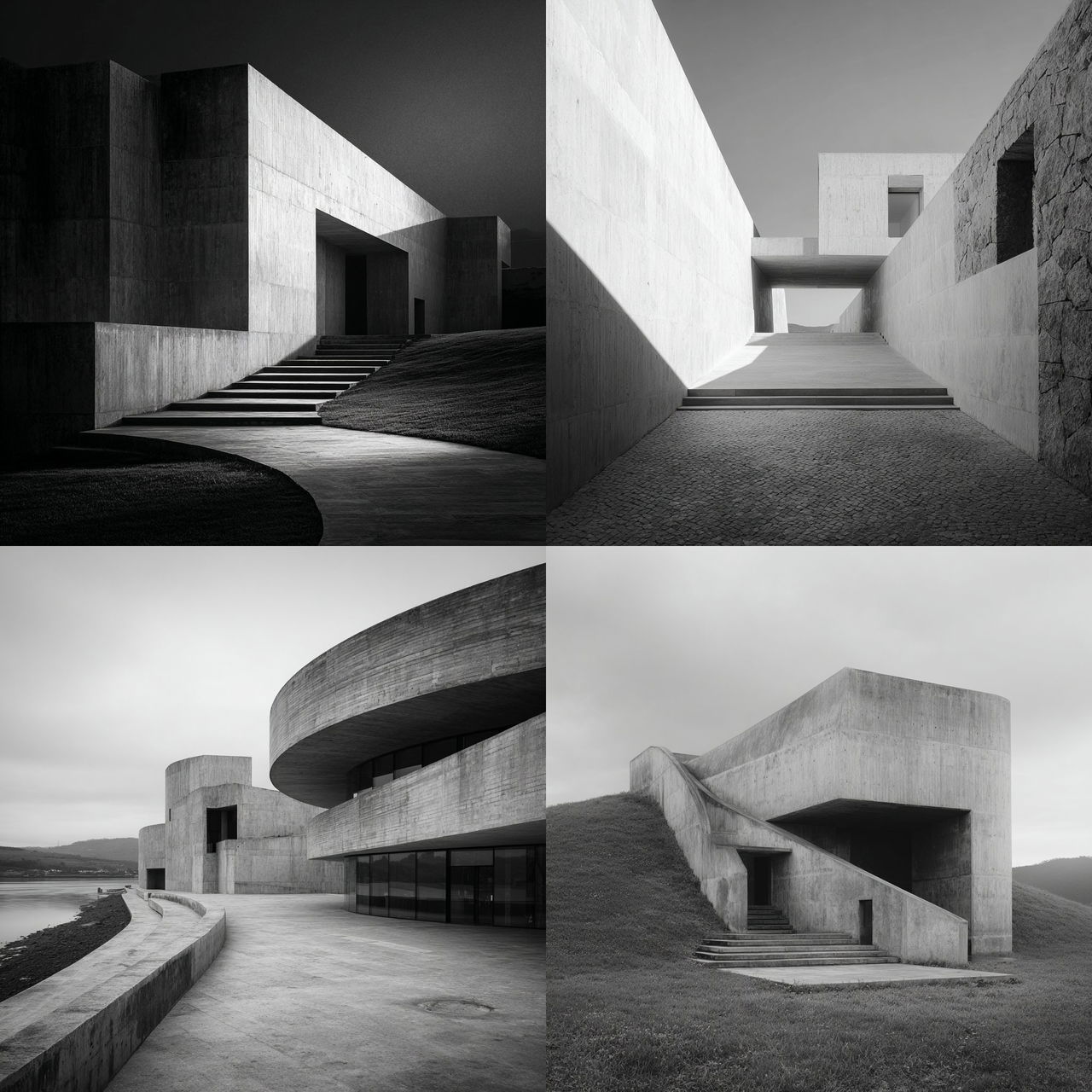Eduardo Souto Moura style, Midjourney V7, render 1 of 4