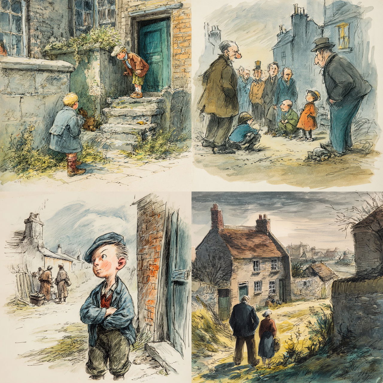Edward Ardizzone style, Midjourney V7, render 1 of 4