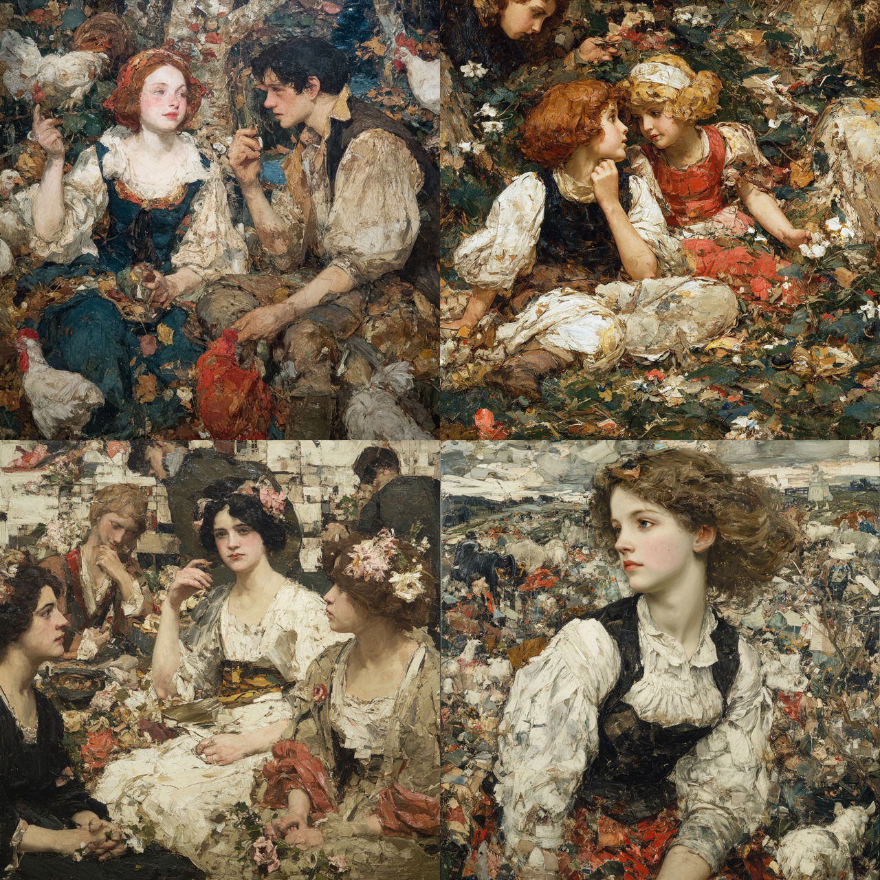 Edward Atkinson Hornel style, Midjourney V7, render 1 of 4