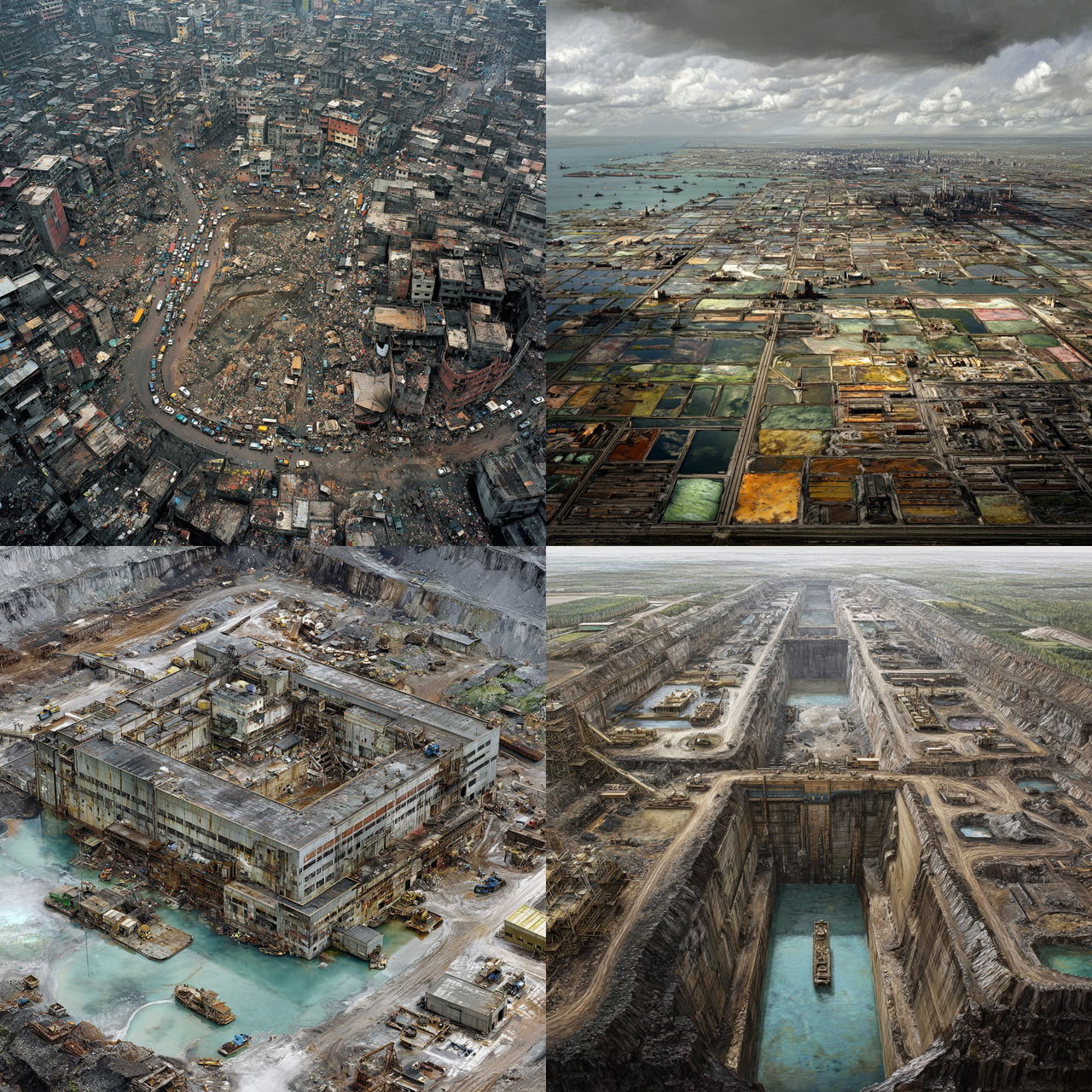 Edward Burtynsky style, Midjourney V7, render 1 of 4