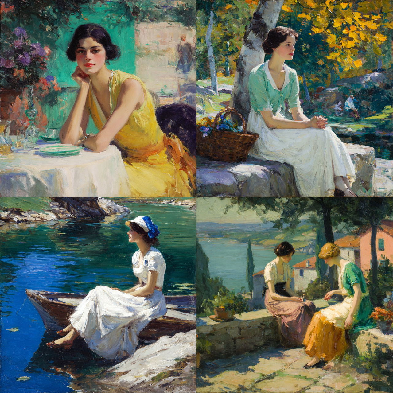 Edward Cucuel style, Midjourney V7, render 1 of 4