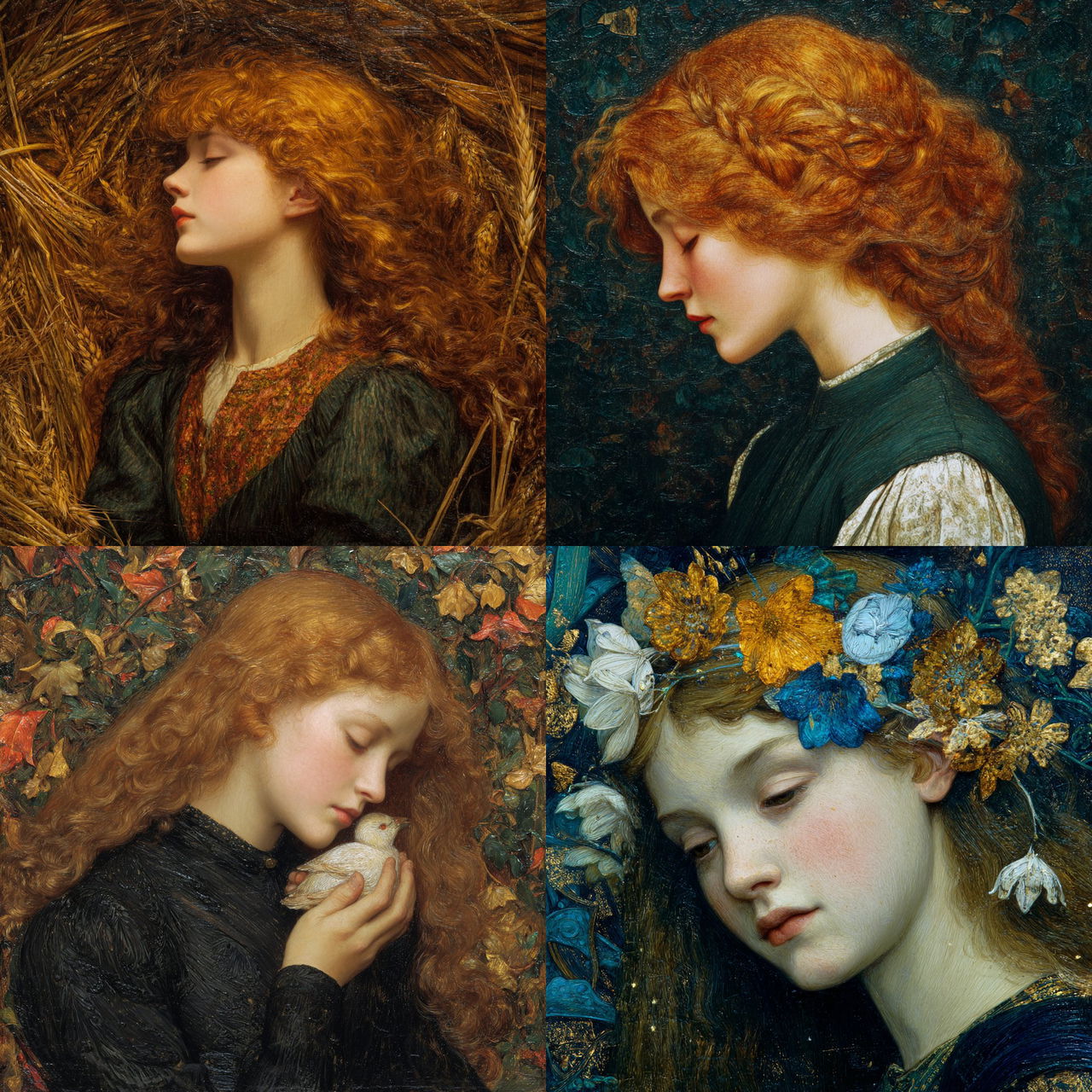 Edward Robert Hughes style, Midjourney V7, render 1 of 4