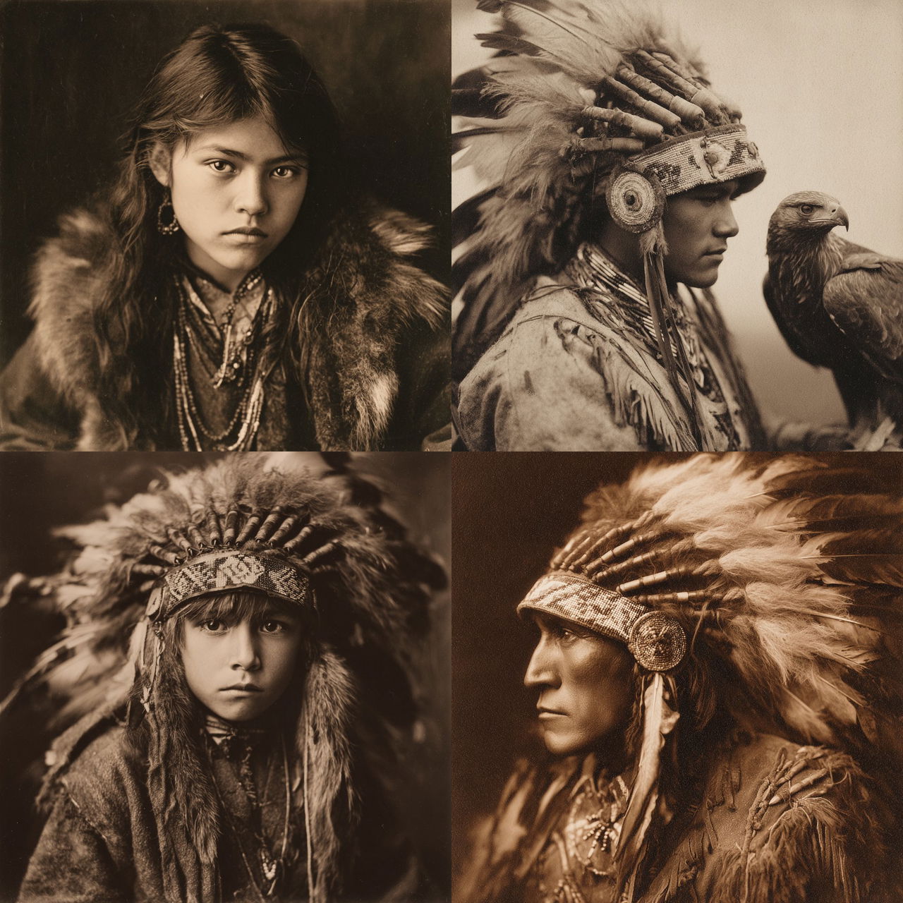 Edward S. Curtis style, Midjourney V7, render 1 of 4
