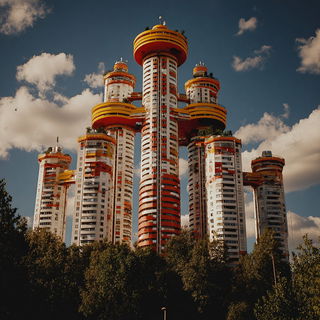 Citrus Effigy style, Midjourney V7: megacity with futuristic bioarchitecture