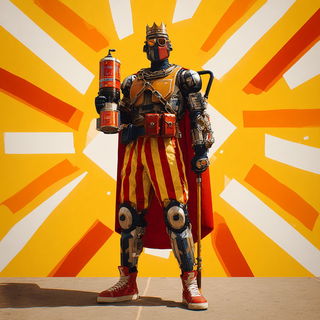 Citrus Effigy style, Midjourney V7: concept art character design of retropunk steam knight