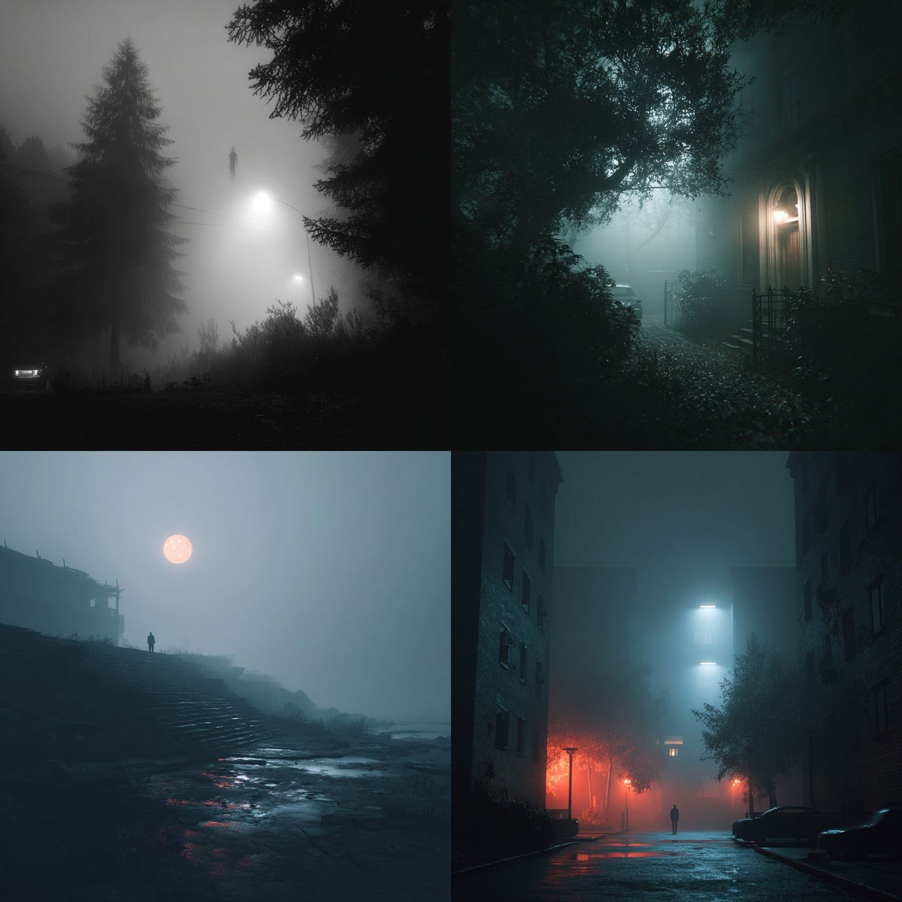Eerie atmosphere style, Midjourney V7, render 1 of 4
